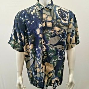 Harry Rosen Shirts - Harry Rosen Silk Hawaiian Shirt Men's Floral Harry Rosen Shirts - Harry Rosen Silk Hawaiian Shirt Men's Floral